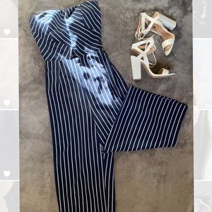 Blue striped jumpsuit